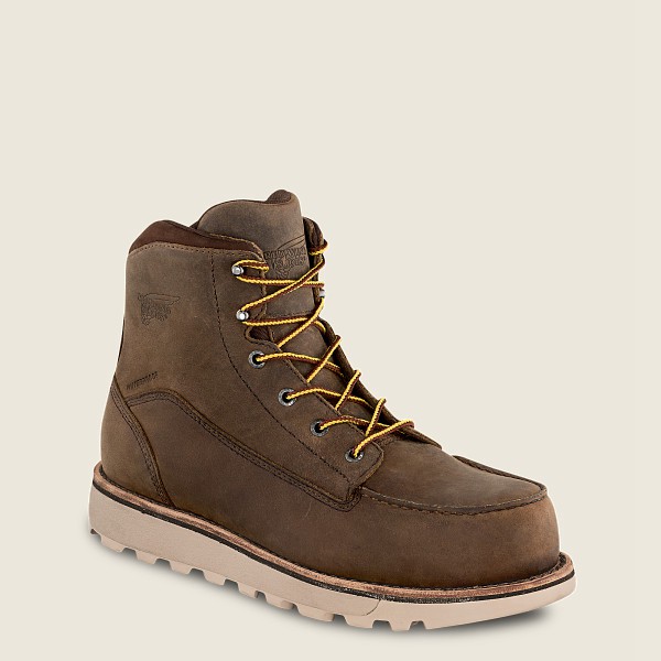 Red Wing Safety Boots Traction Tred Lite - 6-inch Waterproof Toe - Khaki - Mens DCW329617